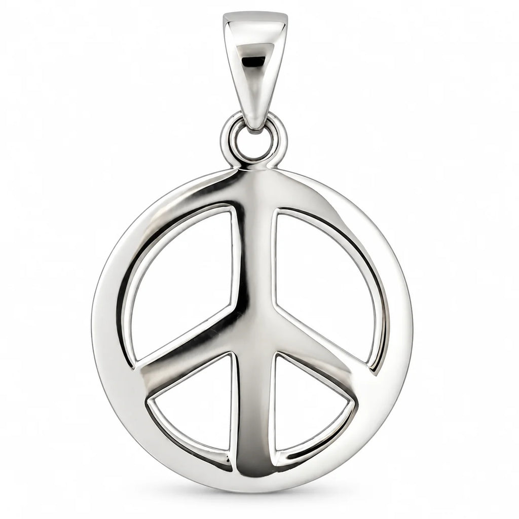 Peace-Zeichen Anhänger aus 925 Sterling Silber – Friedenssymbol, 25 mm