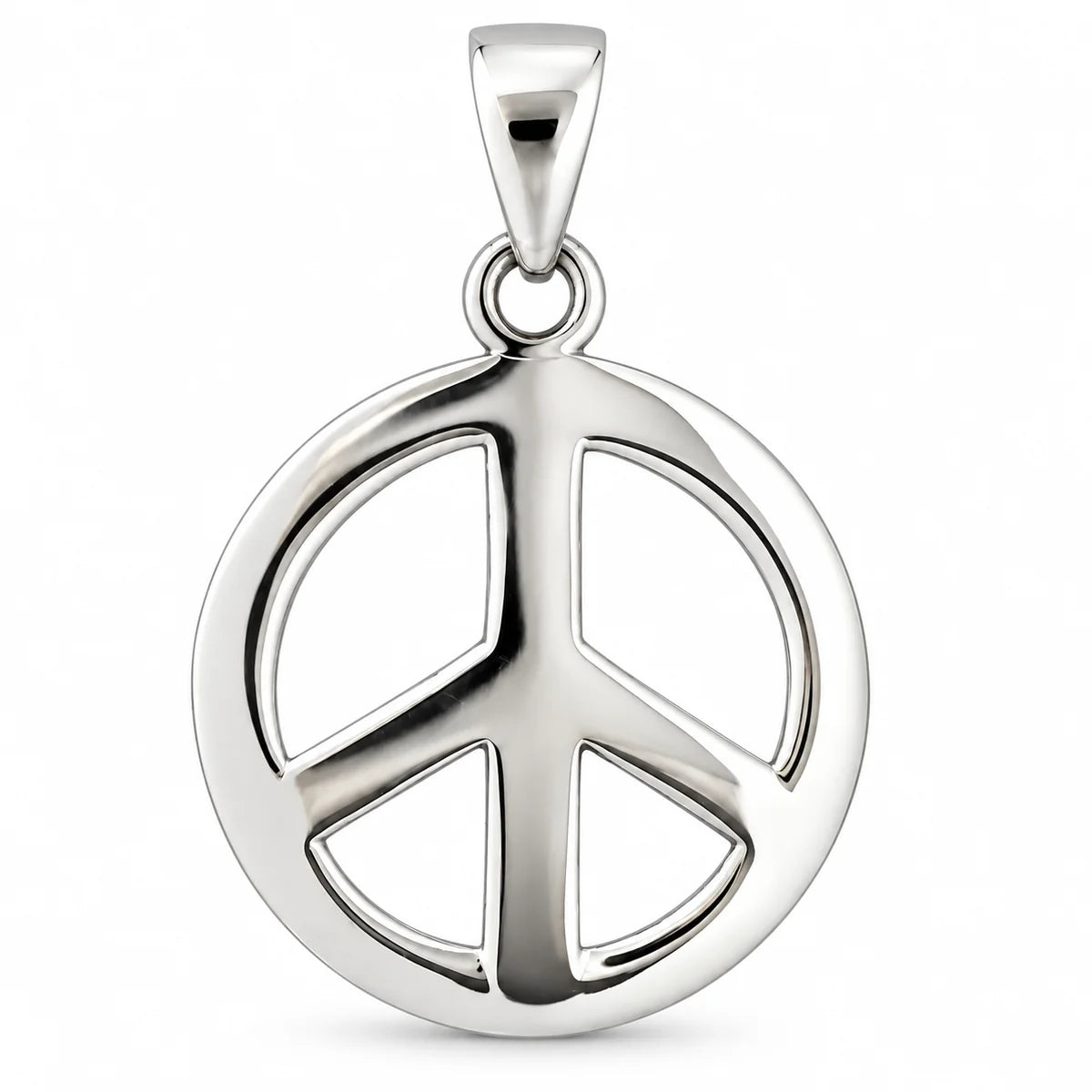 Peace-Zeichen Anhänger aus 925 Sterling Silber – Friedenssymbol, 25 mm