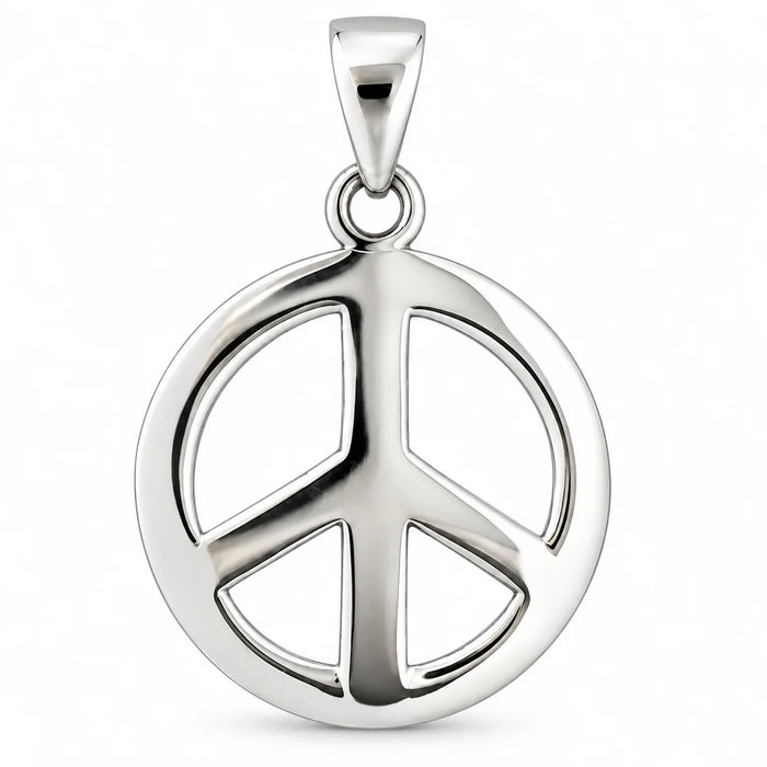 Peace-Zeichen Anhänger aus 925 Sterling Silber – Friedenssymbol, 25 mm