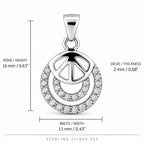 Silber 925 Anhänger mit Peace-Zeichen und Zirkonia – Rund