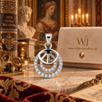 Silber 925 Anhänger mit Peace-Zeichen und Zirkonia – Rund