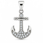 Silber 925 Anker Anhänger mit Zirkonia – Maritimer Schmuck