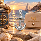 Silber 925 Anker Anhänger mit Zirkonia – Maritimer Schmuck