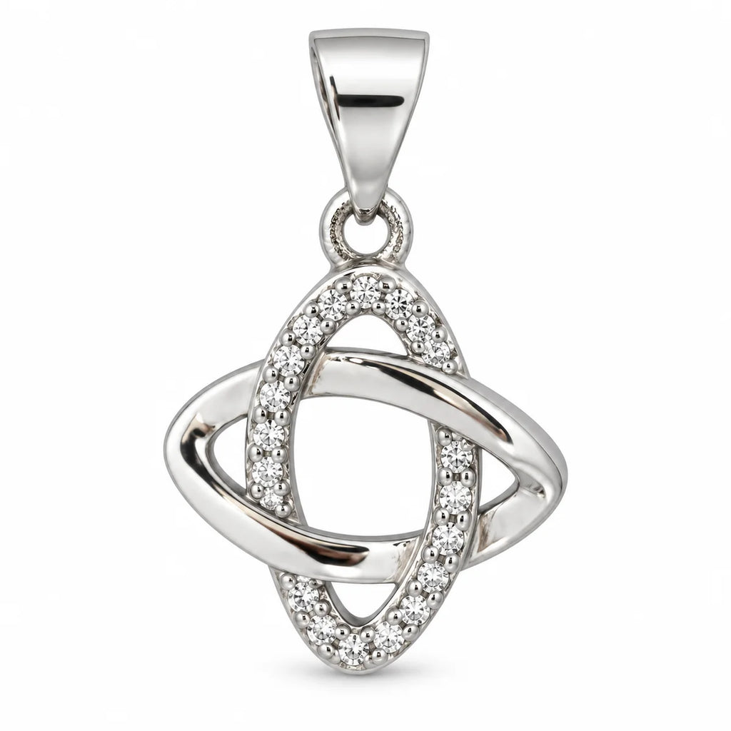 Silber 925 Anhänger mit Zirkonia – Verschlungene Ringe