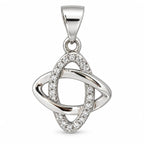 Silber 925 Anhänger mit Zirkonia – Verschlungene Ringe