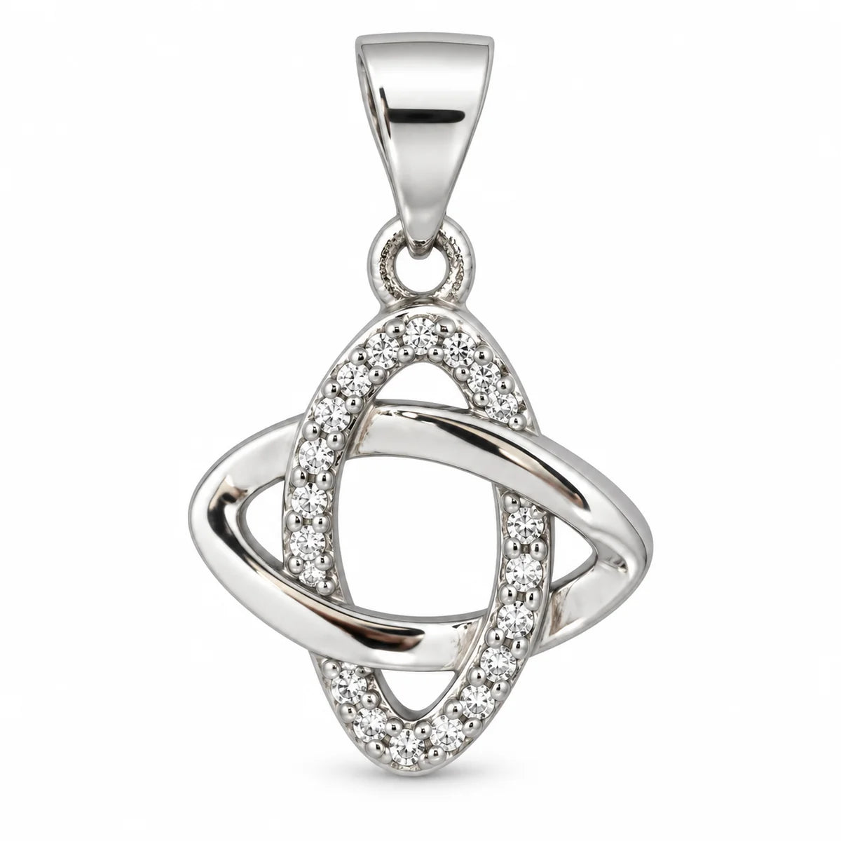 Silber 925 Anhänger mit Zirkonia – Verschlungene Ringe