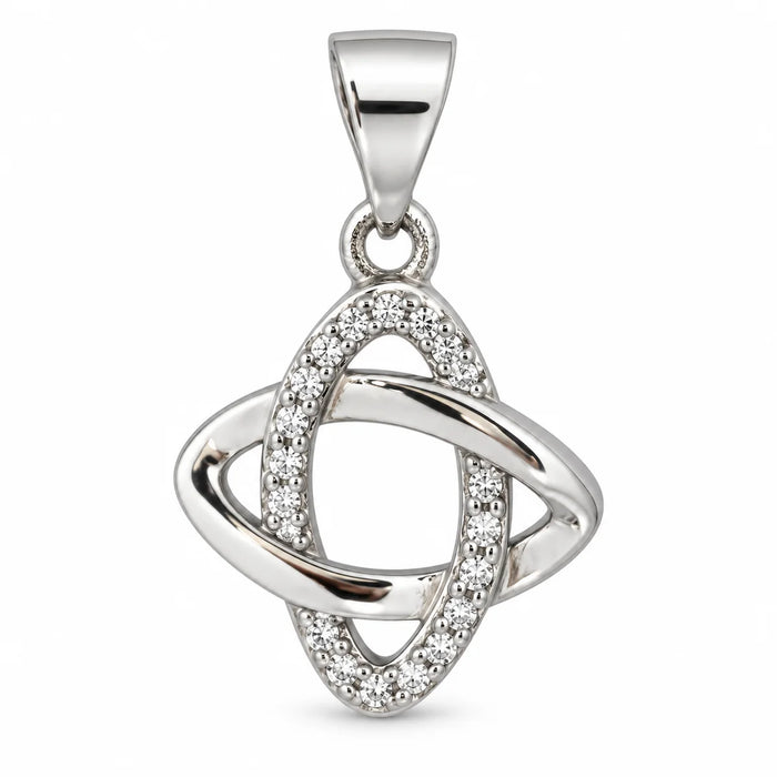 Silber 925 Anhänger mit Zirkonia – Verschlungene Ringe