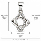 Silber 925 Anhänger mit Zirkonia – Verschlungene Ringe