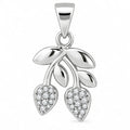 Silber 925 Olivenzweig Anhänger mit Zirkonia – Eleganter Damenschmuck