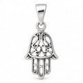 Silber 925 Hamsa Hand Anhänger mit filigranem Ornamentmuster