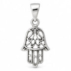 Silber 925 Hamsa Hand Anhänger mit filigranem Ornamentmuster