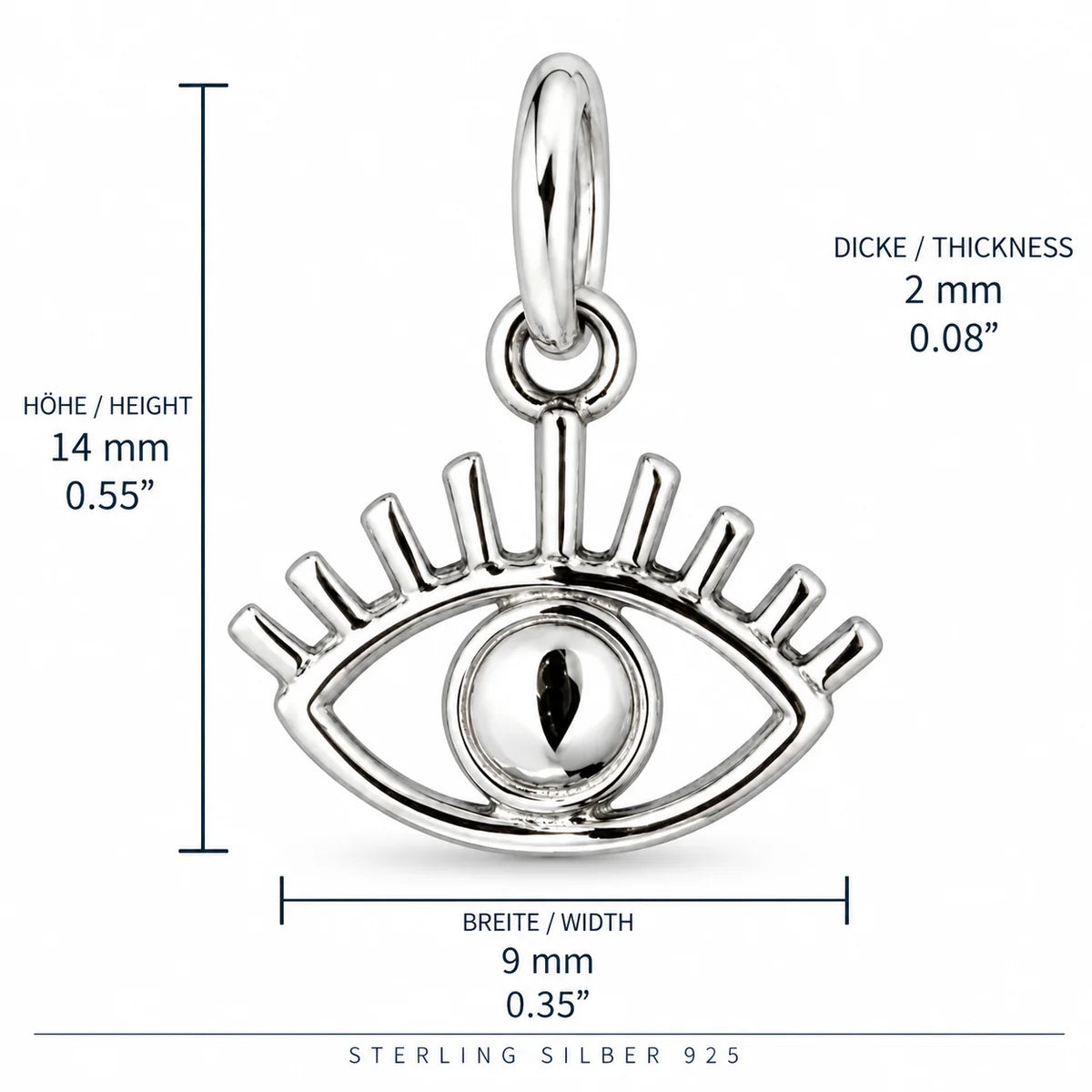 Silber 925 Auge Anhänger – Nazar Schutzsymbol im minimalistischen Design