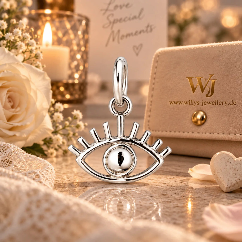 Silber 925 Auge Anhänger – Nazar Schutzsymbol im minimalistischen Design