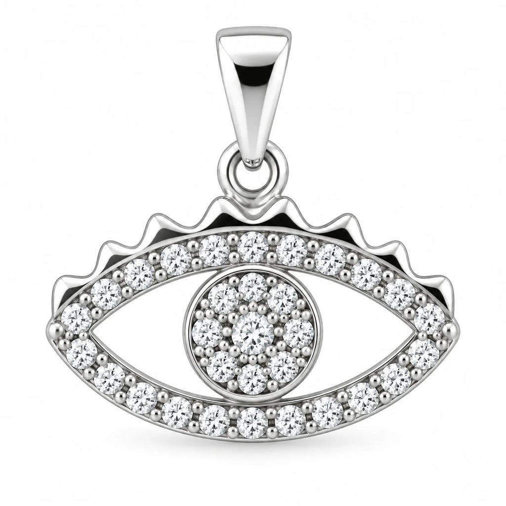 Silber 925 Nazar Auge Anhänger mit funkelndem Steinbesatz – Evil Eye