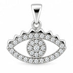 Silber 925 Nazar Auge Anhänger mit funkelndem Steinbesatz – Evil Eye