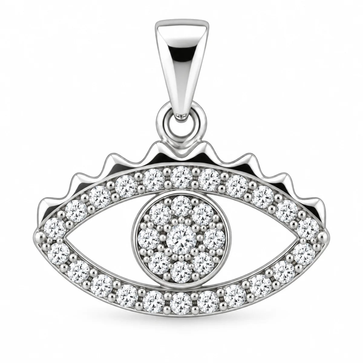 Silber 925 Nazar Auge Anhänger mit funkelndem Steinbesatz – Evil Eye