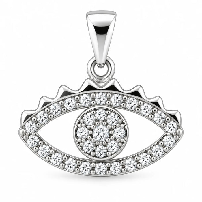 Silber 925 Nazar Auge Anhänger mit funkelndem Steinbesatz – Evil Eye