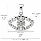 Silber 925 Nazar Auge Anhänger mit funkelndem Steinbesatz – Evil Eye