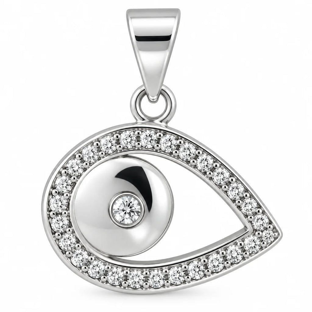 Silber 925 Nazar Auge Anhänger mit funkelndem Steinbesatz – Evil Eye