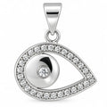 Silber 925 Nazar Auge Anhänger mit funkelndem Steinbesatz – Evil Eye
