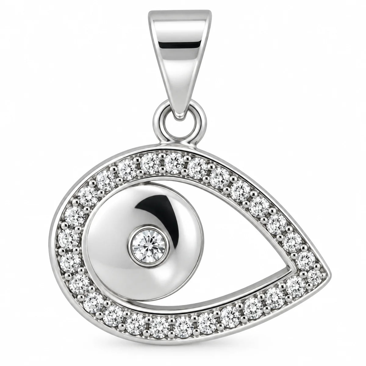 Silber 925 Nazar Auge Anhänger mit funkelndem Steinbesatz – Evil Eye