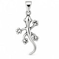 Silber 925 Gecko Anhänger – Eidechse mit geschwungenem Schwanz