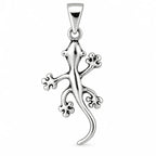 Silber 925 Gecko Anhänger – Eidechse mit geschwungenem Schwanz