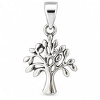 Silber 925 Lebensbaum Anhänger – Baum des Lebens mit Blättern