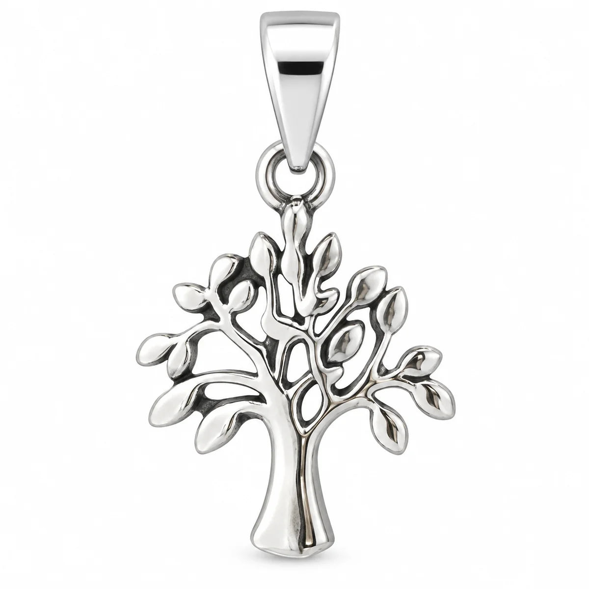 Silber 925 Lebensbaum Anhänger – Baum des Lebens mit Blättern