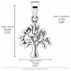 Silber 925 Lebensbaum Anhänger – Baum des Lebens mit Blättern