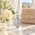 Silber 925 Blatt Anhänger – Filigranes Design mit Blattadern