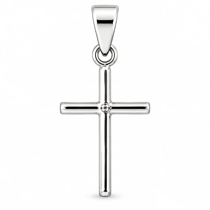Silber 925 Kreuz Anhänger – Klassisches Silberkreuz mit polierter Oberfläche