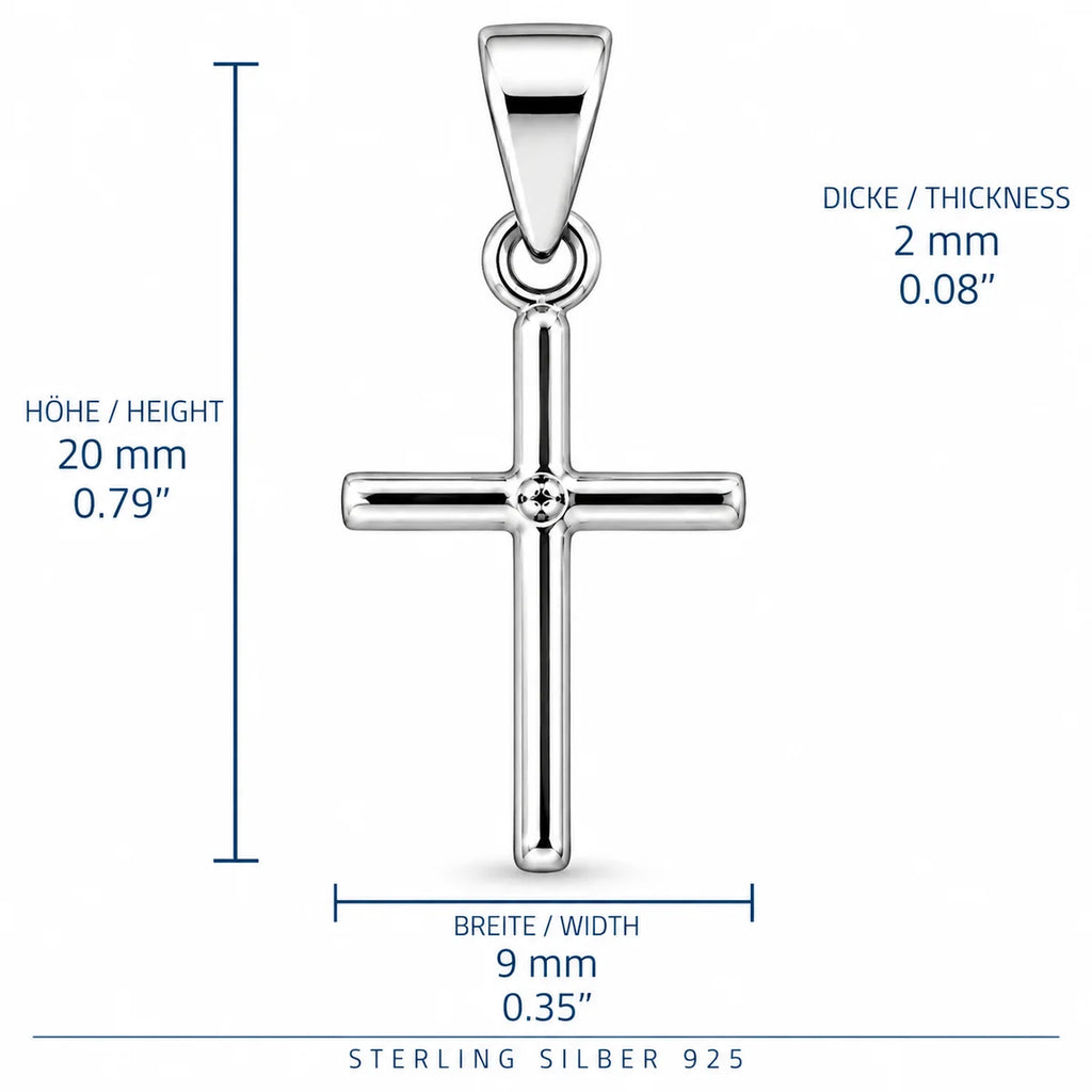 Silber 925 Kreuz Anhänger – Klassisches Silberkreuz mit polierter Oberfläche