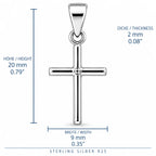 Silber 925 Kreuz Anhänger – Klassisches Silberkreuz mit polierter Oberfläche