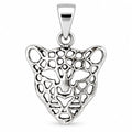 Silber 925 Leopard Anhänger – Filigraner Leopardenkopf mit durchbrochenem Design