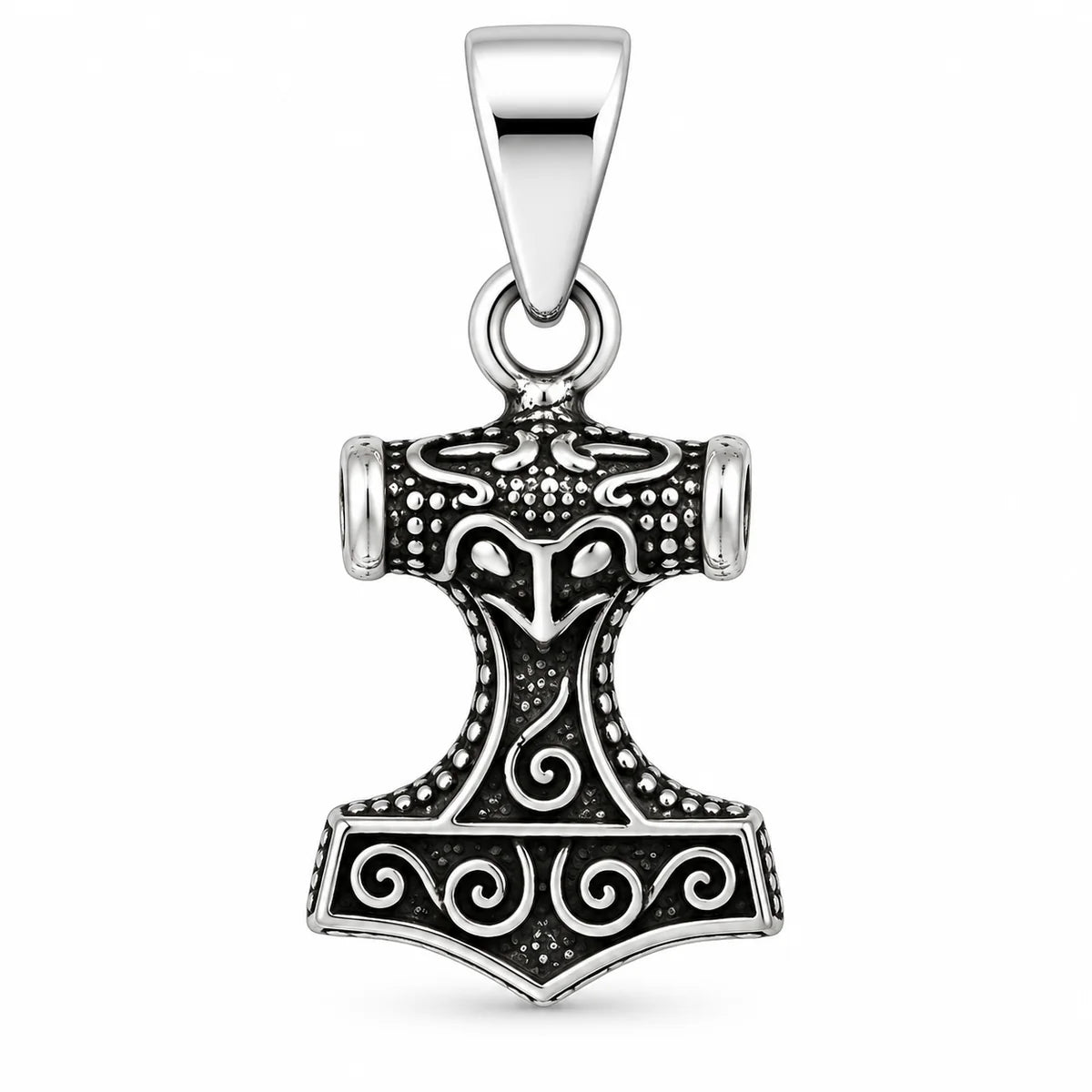 Silber 925 Thorshammer Anhänger Mjölnir – Wikinger Schmuck mit nordischen Ornamenten