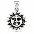 Silber 925 Sonnenanhänger mit Gesicht – Sonne Vintage