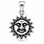 Silber 925 Sonnenanhänger mit Gesicht – Sonne Vintage