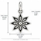 Silber 925 Blumen Anhänger mit acht Blütenblättern – Vintage