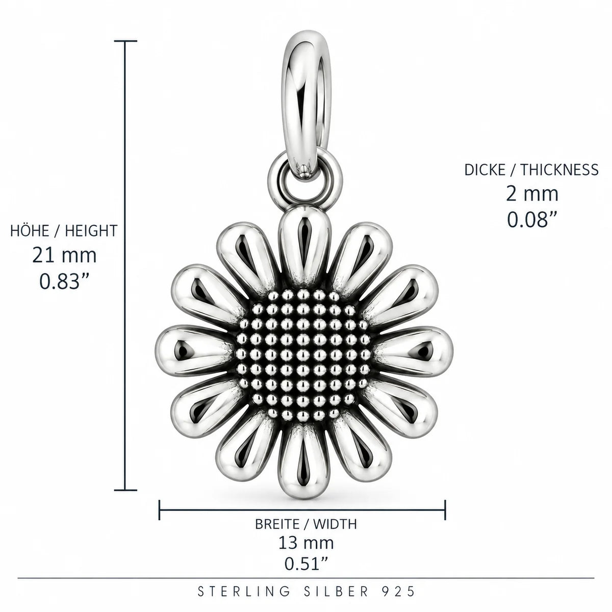 Silber 925 Gänseblümchen Anhänger – Floraler Silberschmuck
