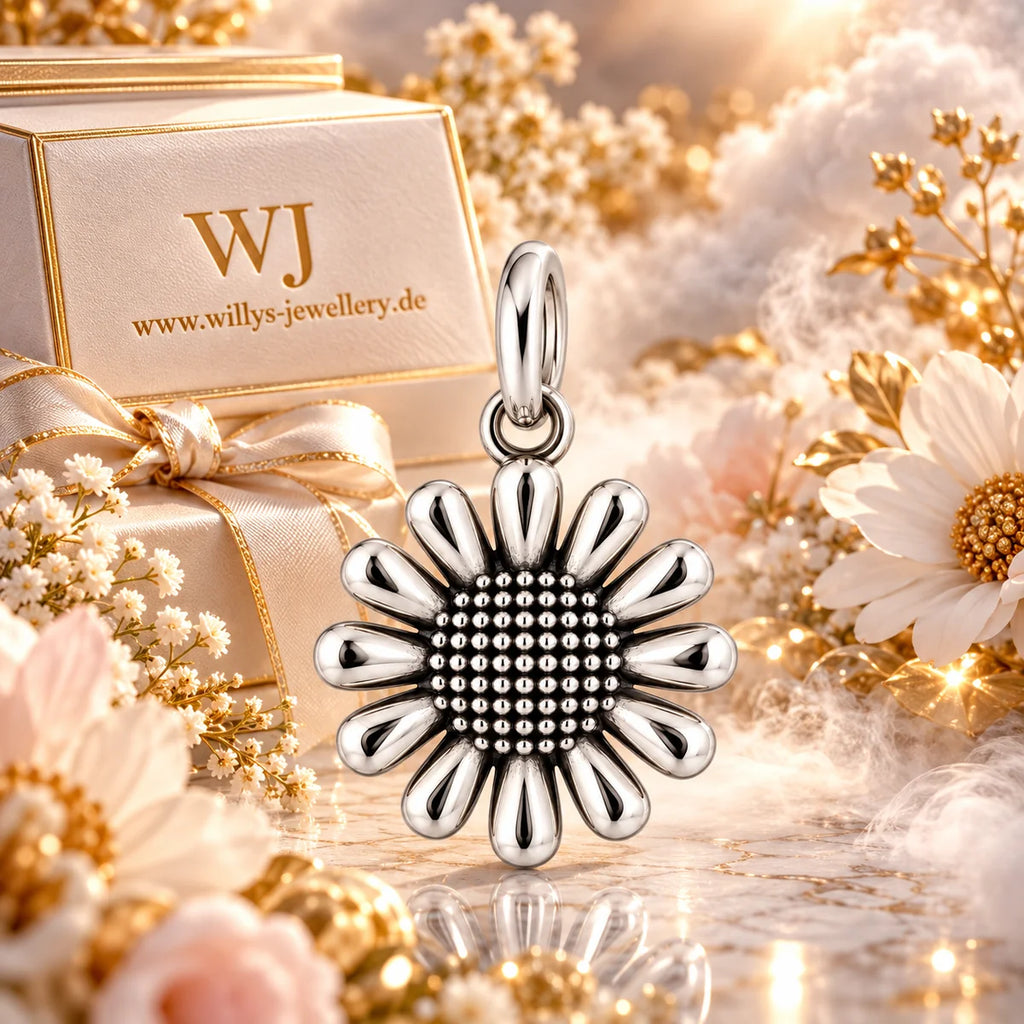 Silber 925 Gänseblümchen Anhänger – Floraler Silberschmuck