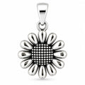Silber 925 Gänseblümchen Anhänger – Silberblume mit polierten Blütenblättern