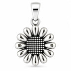 Silber 925 Gänseblümchen Anhänger – Silberblume mit polierten Blütenblättern