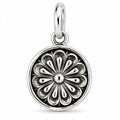 Silber 925 Blumenanhänger rund – Florales Relief im Vintage-Stil