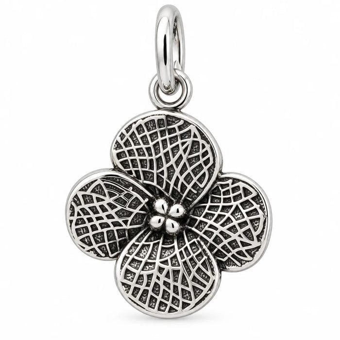 Silber 925 Blumen Anhänger mit vier Blütenblättern – Vintage Design