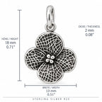 Silber 925 Blumen Anhänger mit vier Blütenblättern – Vintage Design