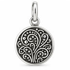 Silber 925 Runder Anhänger mit Ornamenten – Vintage Design