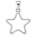Silber 925 Stern Anhänger mit offener Kontur – Minimalistisches Design