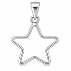 Silber 925 Stern Anhänger mit offener Kontur – Minimalistisches Design