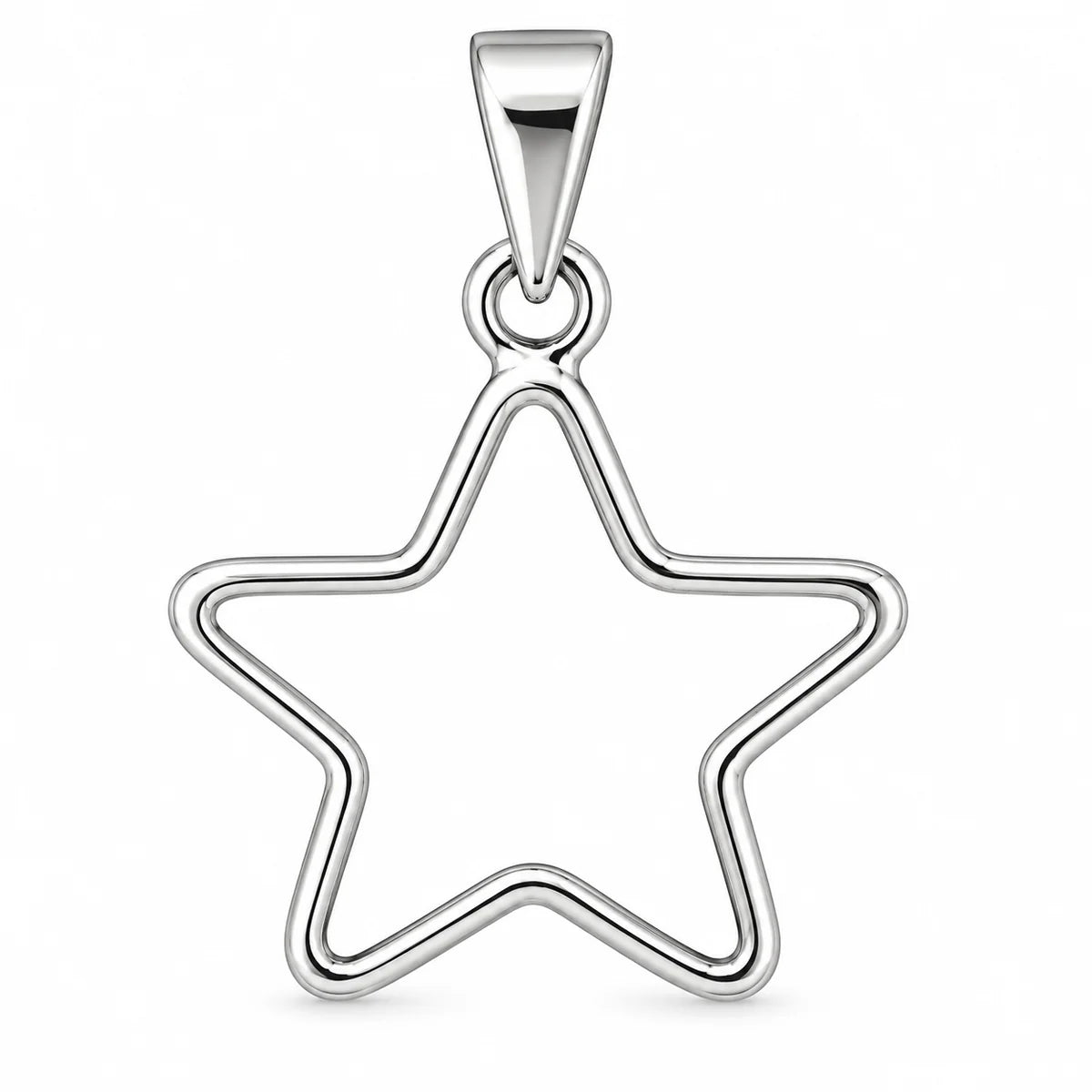 Silber 925 Stern Anhänger mit offener Kontur – Minimalistisches Design